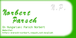 norbert parsch business card
